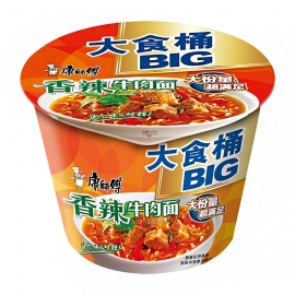 康师傅大食桶香辣牛肉面143g/桶