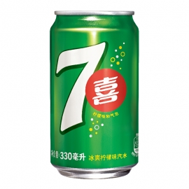 百事可乐七喜柠檬味汽水罐装330ml/罐