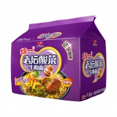 统一100老坛酸菜牛肉面(五入包)121g/包