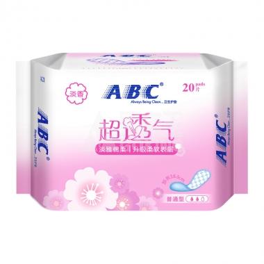 ABC超透气棉柔卫生护垫淡香普通型163mm*20片A21/包