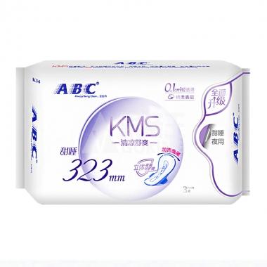 ABC轻透薄KMS绵柔甜睡夜用卫生巾323mm*3片K34(新老包装随机）/包
