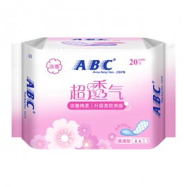 ABC超透气棉柔卫生护垫淡香普通型163mm*20片A21/包