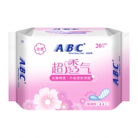 ABC超透气棉柔卫生护垫淡...