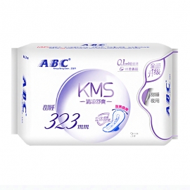 ABC轻透薄KMS绵柔甜睡夜用卫生巾323mm*3片K34(新老包装随机）/包