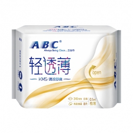 ABC轻透薄棉柔日用卫生巾...