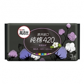 高洁丝臻选系纯棉丝薄夜用卫生巾420mm*3片/包