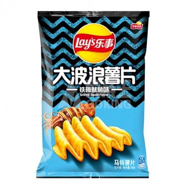 乐事大波浪薯片铁板鱿鱼味70g/包