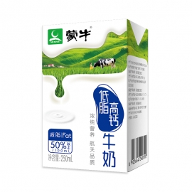 (6月)蒙牛低脂高钙纯牛奶250ml/盒