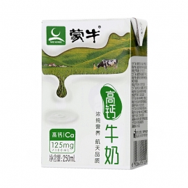 (3月)蒙牛高钙纯牛奶250ml/盒