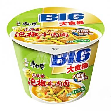 康师傅(大食桶)泡椒牛肉面144g/桶