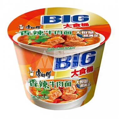 康师傅(大食桶)香辣牛肉面143g/桶