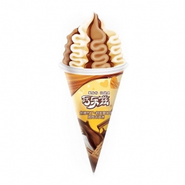 伊利巧乐兹(焦糖布丁+舒芙蕾)口味脆筒冰淇淋85克  