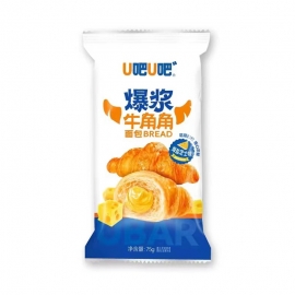 U吧U吧爆浆牛角角面包海盐芝士味75g/包