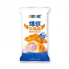 U吧U吧爆浆牛角角面包香芋味75g/包