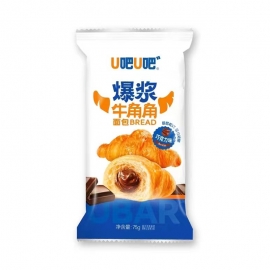 U吧U吧爆浆牛角角面包巧克力味75g90天/包