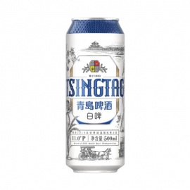 青岛白啤酒罐装500ml/罐