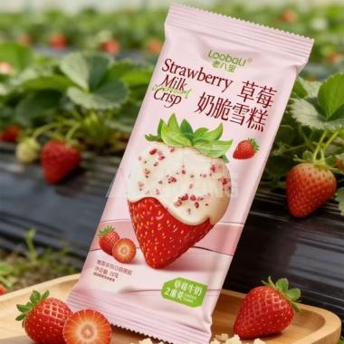 老八里草莓脆雪糕65g    