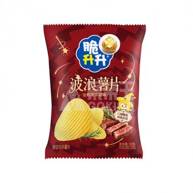 脆升升安格斯牛排味波浪薯片38g/包