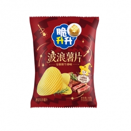脆升升安格斯牛排味波浪薯片38g/包